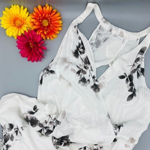 Gentle Fawn White & Dark Gray Flowers Dress